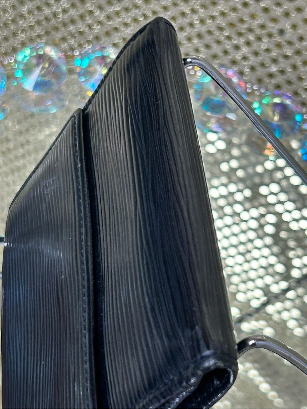Louis Vuitton Black Epi Leather Wallet Approximately 4.5 x 5